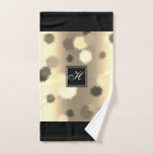 金ゴールドとベージュ抽象芸術球体浴用タオルセット バスタオルセット (ハンドタオル)