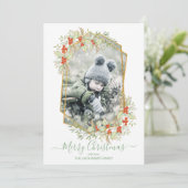 金ゴールドとホリー |幾何学的フォトフレーム シーズンカード (スタンド正面)