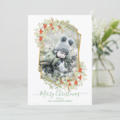 金ゴールドとホリー |幾何学的フォトフレーム シーズンカード (スタンド正面)