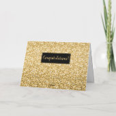 金ゴールドとホワイトきらめくグリッター サンキューカード (裏面)