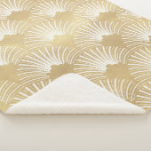 金ゴールドとホワイトアートデコのシームレスなパターン シェルパブランケット (3/4)