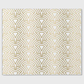 金ゴールドとホワイトアートデコのシームレスなパターン ラッピングペーパー (フラット)