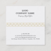 金ゴールドとホワイトアートデコ模様 スクエア名刺 (裏面)