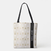 金ゴールドとホワイトアートデコ模様 トートバッグ (裏面)