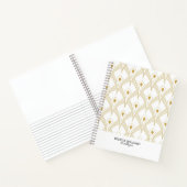 金ゴールドとホワイトアートデコ模様 ノートブック (内部)