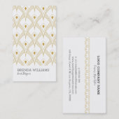 金ゴールドとホワイトアートデコ模様 名刺 (正面/裏面)