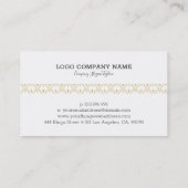 金ゴールドとホワイトアートデコ模様 名刺 (裏面)