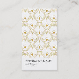金ゴールドとホワイトアートデコ模様 名刺
