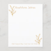 金ゴールドとホワイトオリーブの茎の個人的な文房具 (正面)