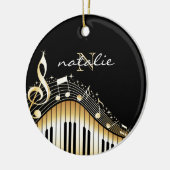 金ゴールドとホワイトキーボード セラミックオーナメント (左)