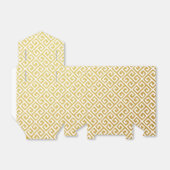 金ゴールドとホワイトギリシャ鍵パターン優先ボックス フェイバーボックス (折り畳みなし)