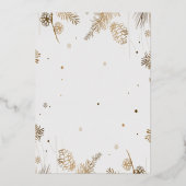 金ゴールドとホワイトクリスマスパインコーン植物学 箔招待状 (裏面)