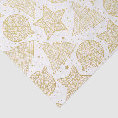 金ゴールドとホワイトクリスマスパターンティッシュペーパー 薄葉紙