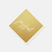 金ゴールドとホワイトクリスマスパターン紙ナプキンセット スタンダードカクテルナプキン (角)