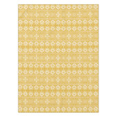 金ゴールドとホワイトクリスマスフェア島のパターン テーブルクロス (正面)