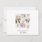 金ゴールドとホワイトクリスマスフォトカード シーズンカード (正面)