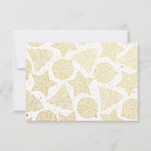 金ゴールドとホワイトクリスマスホリデーフォトカード 招待状 (裏面)