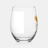 金ゴールドとホワイトクリスマスボールカスタム文字 ステムなしワイングラス (右)