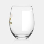 金ゴールドとホワイトクリスマスボールカスタム文字 ステムなしワイングラス (左)