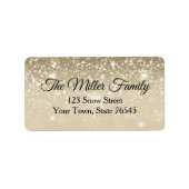 金ゴールドとホワイトクリスマス差出人住所ラベル ラベル (正面)