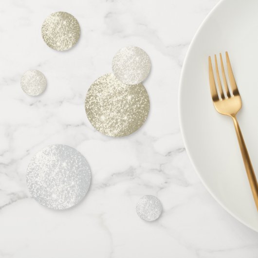 金ゴールドとホワイトグリッター紙吹雪 コンフェッティ (グループ)