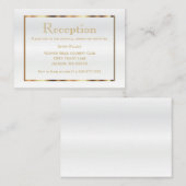 金ゴールドとホワイトサテフェイクン – 披露宴 エンクロージャーカード (正面/裏面)