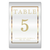 金ゴールドとホワイトサテン – テーブルカード (正面)