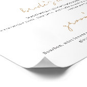 金ゴールドとホワイトシグネチャードリンク結婚ズのバーポスター ポスター (角)