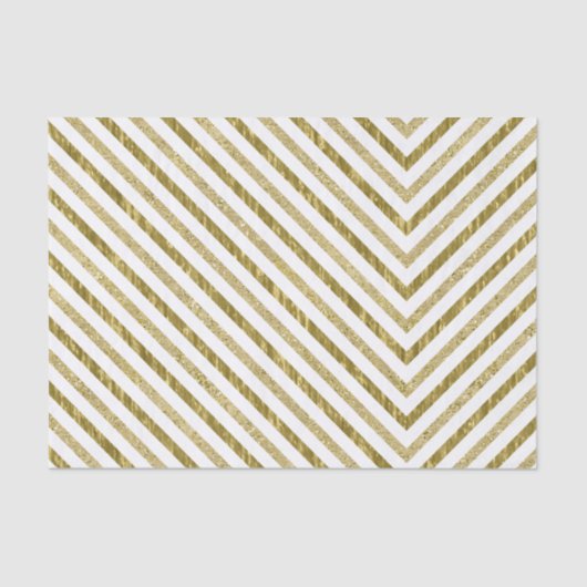 金ゴールドとホワイトシックシェブロン 薄葉紙 (正面)