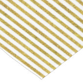 金ゴールドとホワイトシックストライプ ロングテーブルランナー (コーナー)