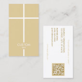 金ゴールドとホワイトシンプルクロス 名刺 (正面/裏面)