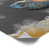 金ゴールドとホワイトシーシェル熱帯印刷可能芸術 ポスター (角)