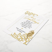 金ゴールドとホワイトシーズ&グリーティング航海のクリスマス 箔シーズンカード (回転した状態)