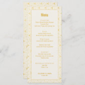 金ゴールドとホワイトジオメトリックアールデコのメニューカード メニュー (正面/裏面)