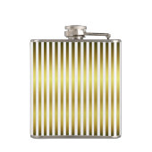 金ゴールドとホワイトストライプのカスタムフラスコ フラスク (裏面)