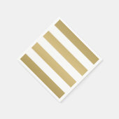 金ゴールドとホワイトストライプのパーティーナプキン スタンダードカクテルナプキン (角)