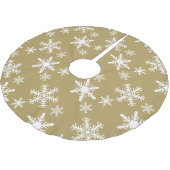 金ゴールドとホワイトスノーフレーク ブラッシュドポリエステルツリースカート (アングル)