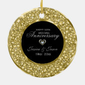 金ゴールドとホワイトダイアモンズシルバーハート セラミックオーナメント (裏面)