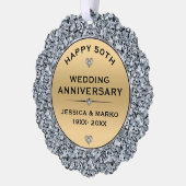 金ゴールドとホワイトダイヤ結婚モンド50周年記念 オーナメントカード (左)