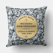 金ゴールドとホワイトダイヤ結婚モンド50周年記念 クッション (裏面)