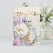 金ゴールドとホワイトダリアスキャンドルライト サンキューカード (スタンド正面)