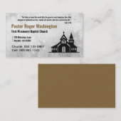 金ゴールドとホワイトチャーチ牧師の名刺 名刺 (正面/裏面)