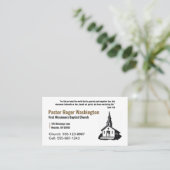 金ゴールドとホワイトチャーチ牧師の名刺 名刺 (スタンド正面)