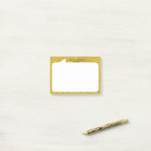 金ゴールドとホワイトトークバブル名前をカスタムする ポストイット (デスク上)