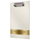 金ゴールドとホワイトドットの幾何学的パターン クリップボード (左)