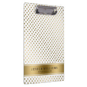 金ゴールドとホワイトドットの幾何学的パターン クリップボード (右)