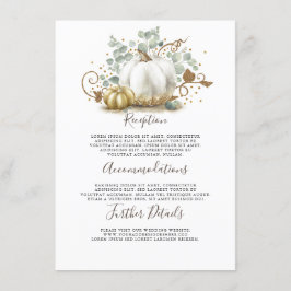 金ゴールドとホワイトパンプキ結婚ンの詳細情報 エンクロージャーカード