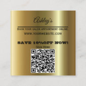 金ゴールドとホワイトビパーソナライズされたジネスカード スクエア名刺 (裏面)