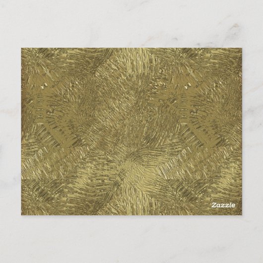 金ゴールドとホワイトピーコックの羽根表番号 ポストカード (裏面)