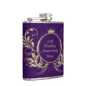 金ゴールドとホワイトフェイクグリッターフローラフレームフラスコ フラスク (右)